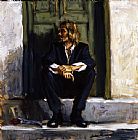Fabian Perez Waiting for the romance to come painting
